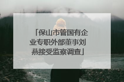 保山市管国有企业专职外部董事刘燕接受监察调查